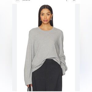 A.L.C. Camden Long Sleeve Ruffle Top in Heather Grey